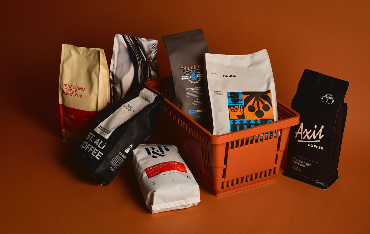 USA map with coffee brands as states