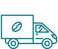 illustration of fresh coffee beans being delivered in truck