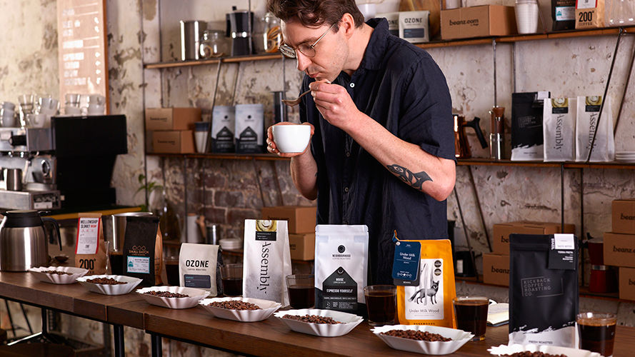 barista with beans