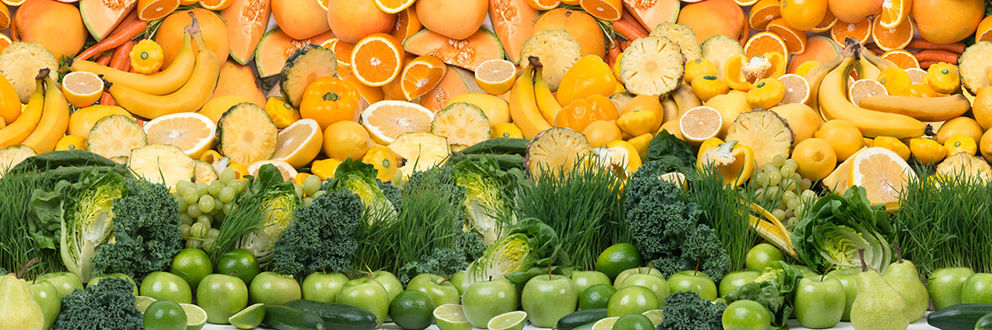 Fruits and vegetable of varying colours