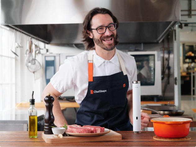 ChefSteps chef in front of kitchen benchtop