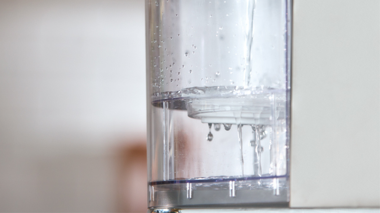 Tank filled with bubbling water.