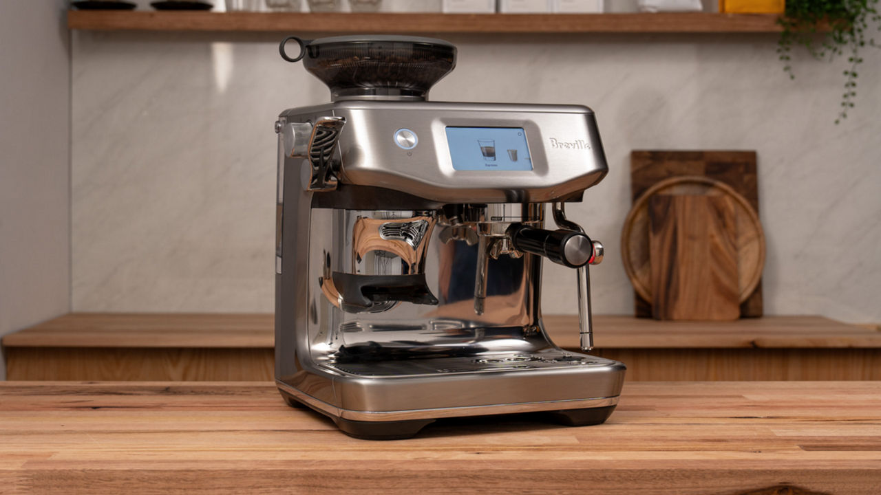 Espresso machine on bench