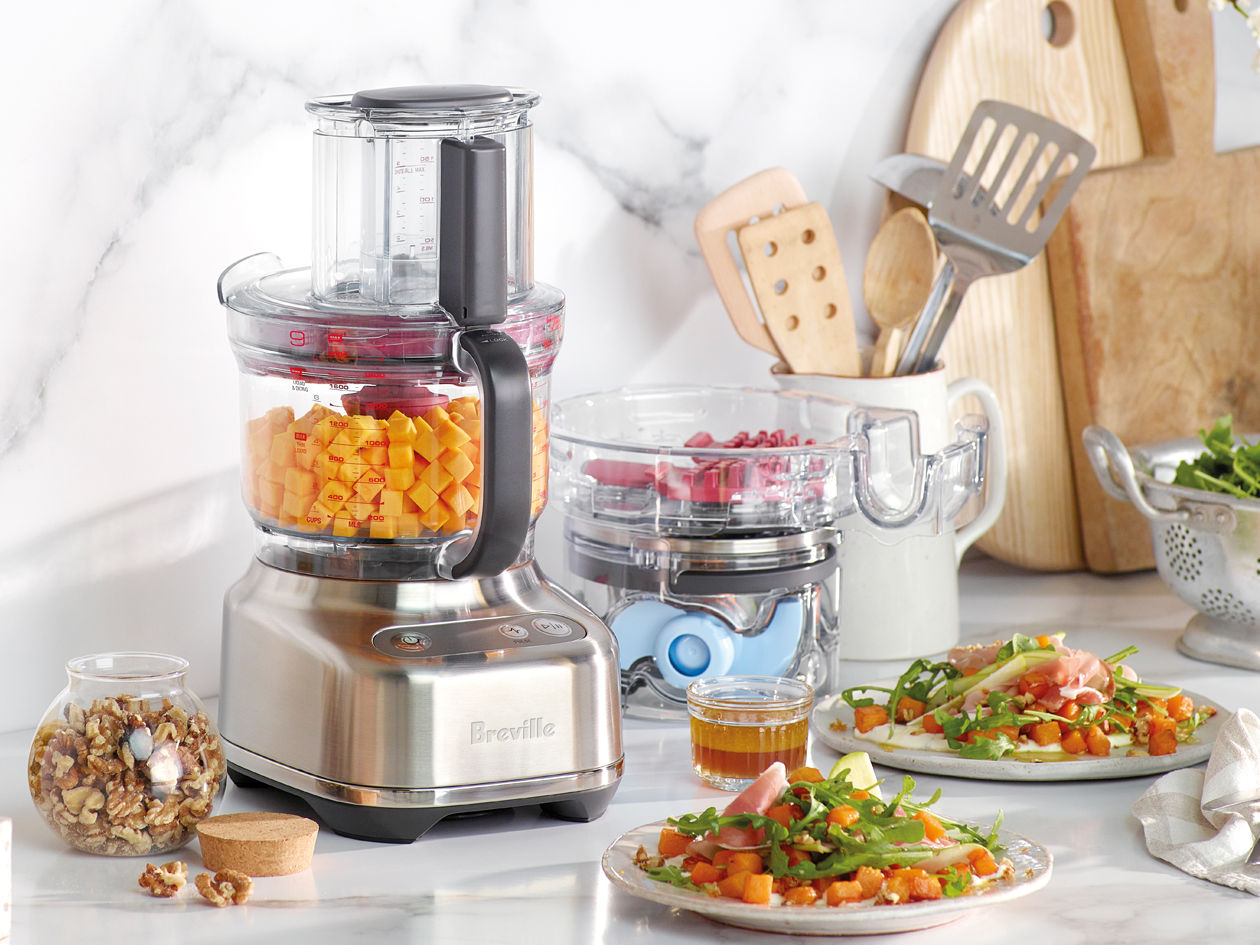 Breville food processors with dishes