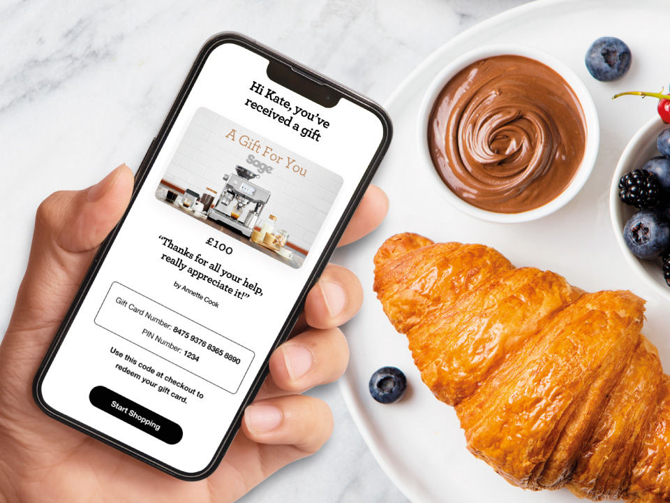 eGift Card on mobile phone