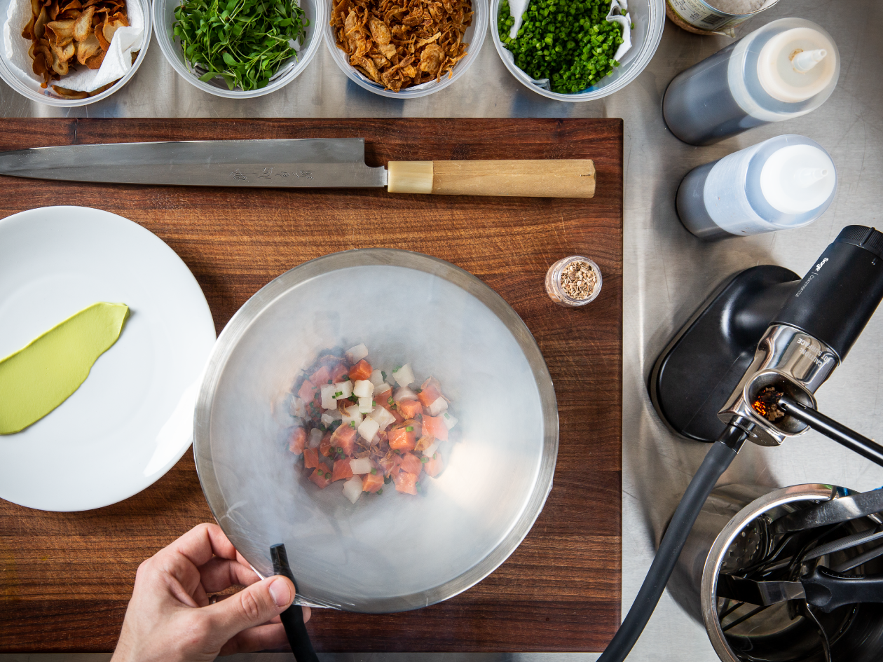 the Smoking Gun® Pro food and beverage smoke infuser