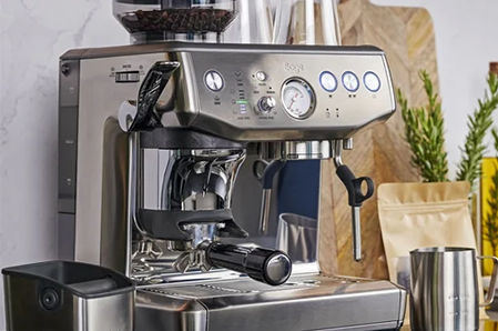 the Barista Pro™ on bench with latte glasses and barista tool kit