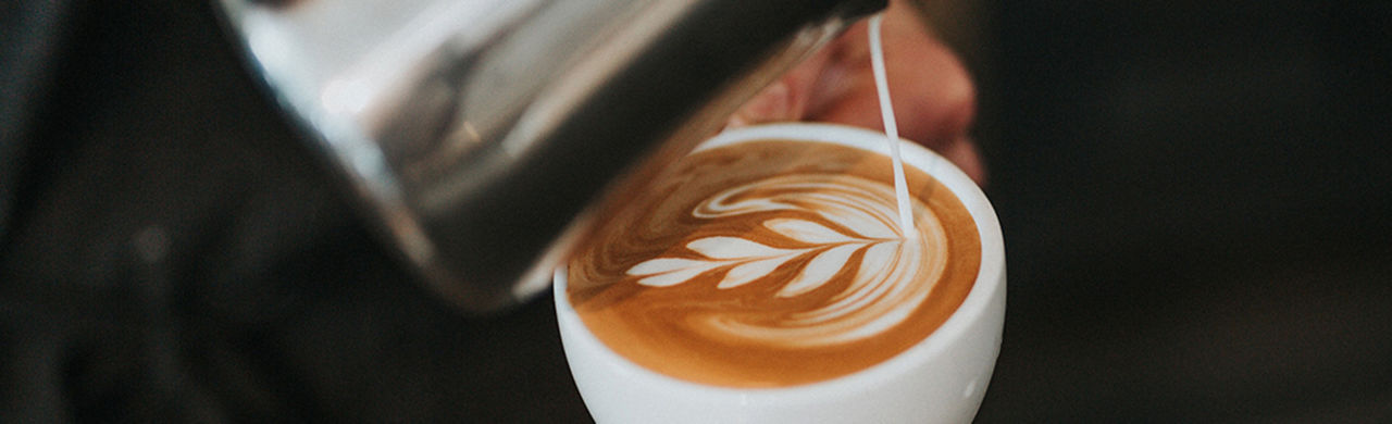 Barista doing latte art