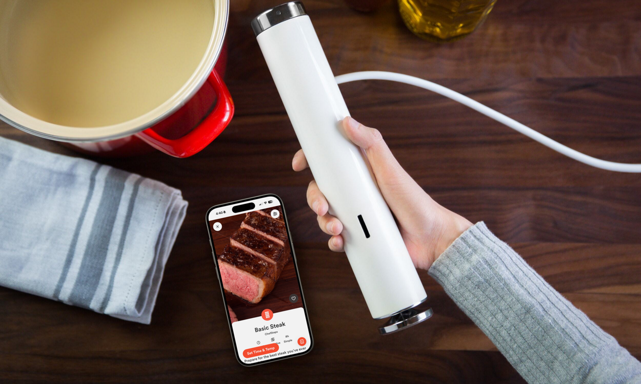 Photo of a Joule Sous Vide and Breville+ and Sage+ app