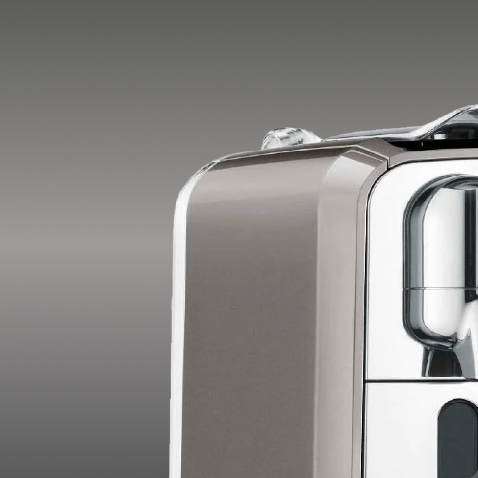 nespresso machine with smoked hickory finish